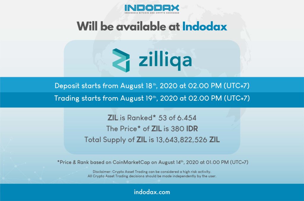 ZIL Listing on Indodax Blog