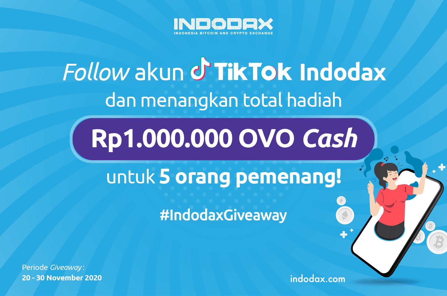 Indodax Tiktok Giveaway