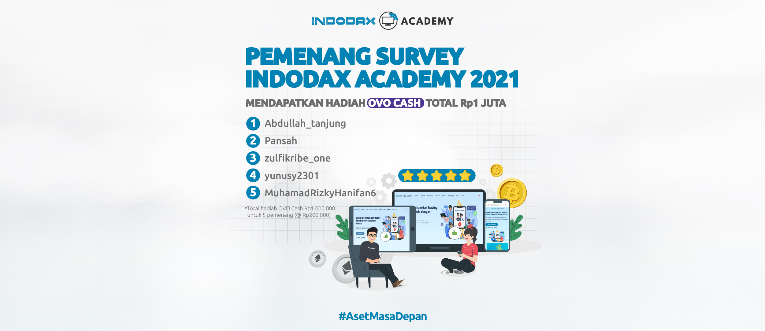 Pemenang Survey Indodax Academy 2021