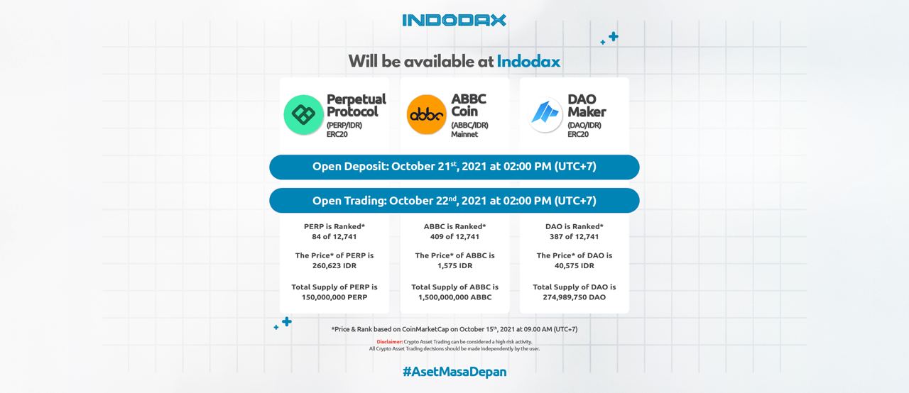 PERP, ABBC & DAO Listing on Indodax