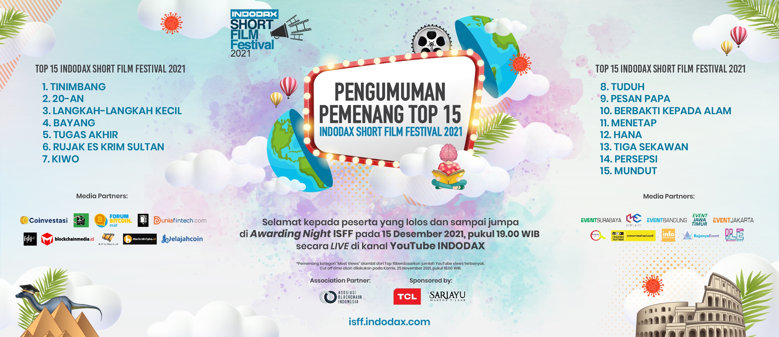 Pemenang Top 15 Indodax Short Film Festival (ISFF) 2021