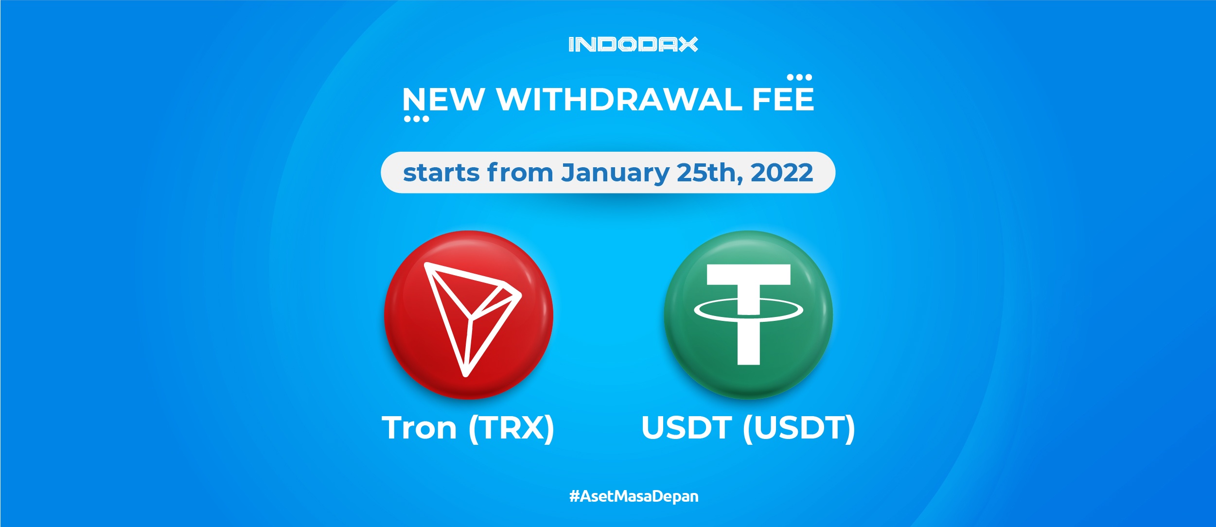 New Withdrawal Fee For TRX Indodax USDT