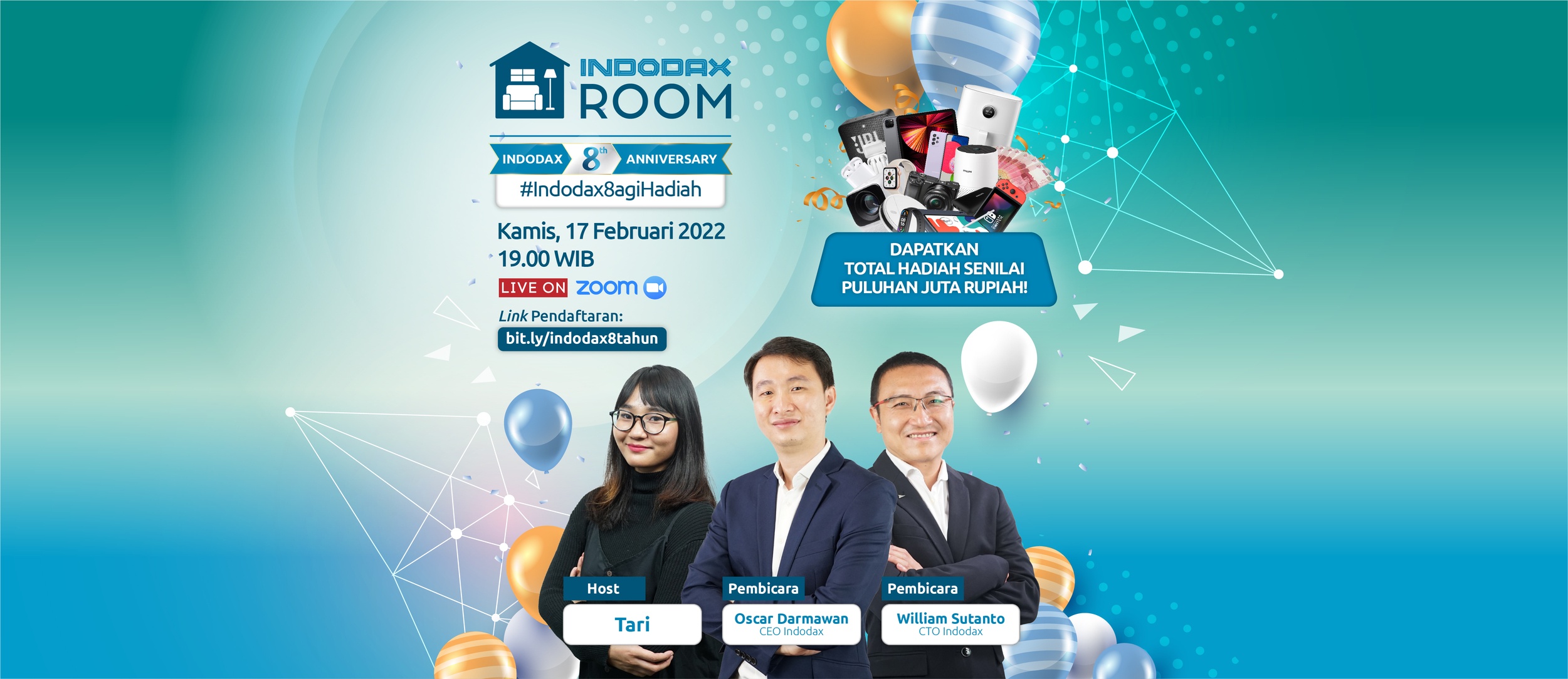 Indodax Room Special Edition: Indodax 8th Anniversary #Indodax8agiHadiah