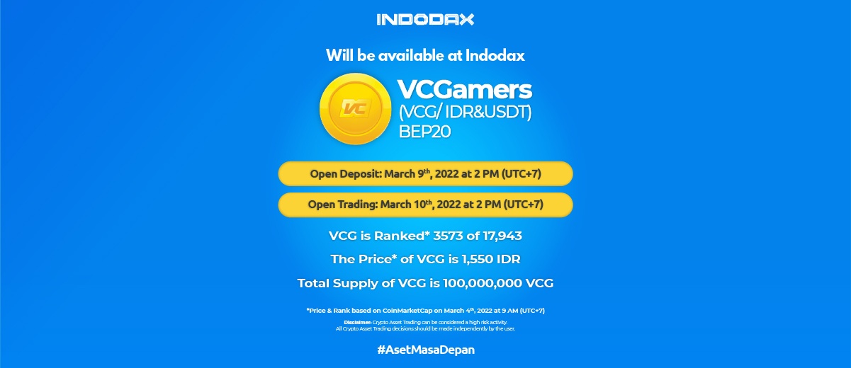 VCG Listing on Indodax