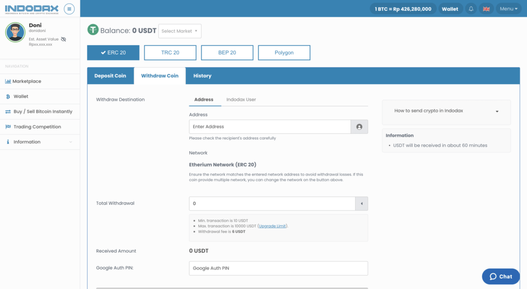 Cara Withdrawal Baru Di Indodax Dengan Address Management