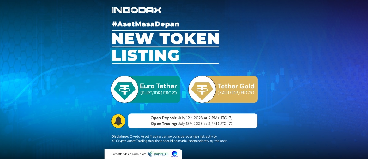 Euro Tether (EURT) & Tether Gold (XAUT) Listing di INDODAX