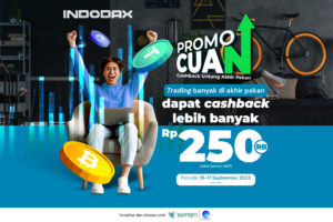 Di INDODAX, akhir pekanmu bisa makin seru dengan dapatin Cashback USDT senilai 250 ribu rupiah! Cukup trading di pairing IDR (kecuali Stable Coin), dan kamu bisa bawa pulang cashback yang bikin cuan kamu tambah mantap.