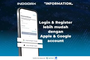 Sekarang, kamu bisa lebih mudah untuk daftar dan masuk ke akun INDODAX kamu dengan akun Apple dan Google. Fitur ini dapat kamu akses pada aplikasi INDODAX dengan mode Lite & Pro dan Website INDODAX.