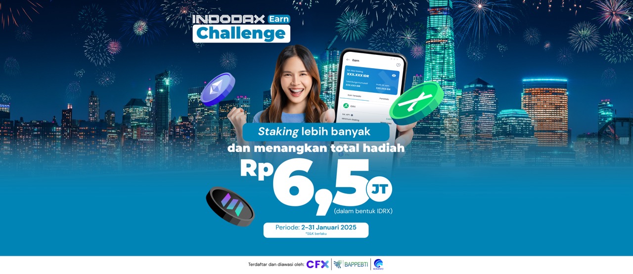 Staking Lebih Banyak di Awal Tahun, Raih Hadiah total Jutaan Rupiah di INDODAX Earn Challenge!🚀💸