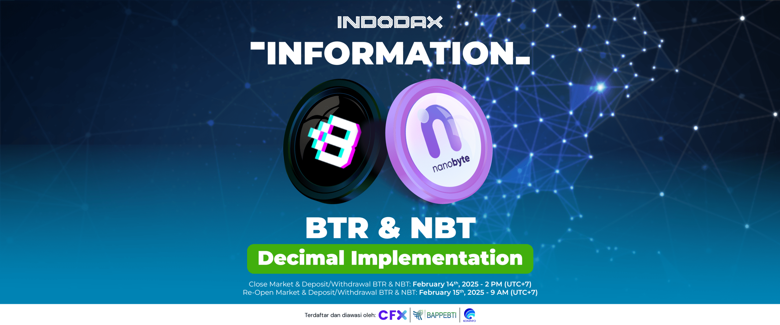 Informasi Implementasi Desimal Token Btrips (BTR) dan NanoByte Token (NBT)