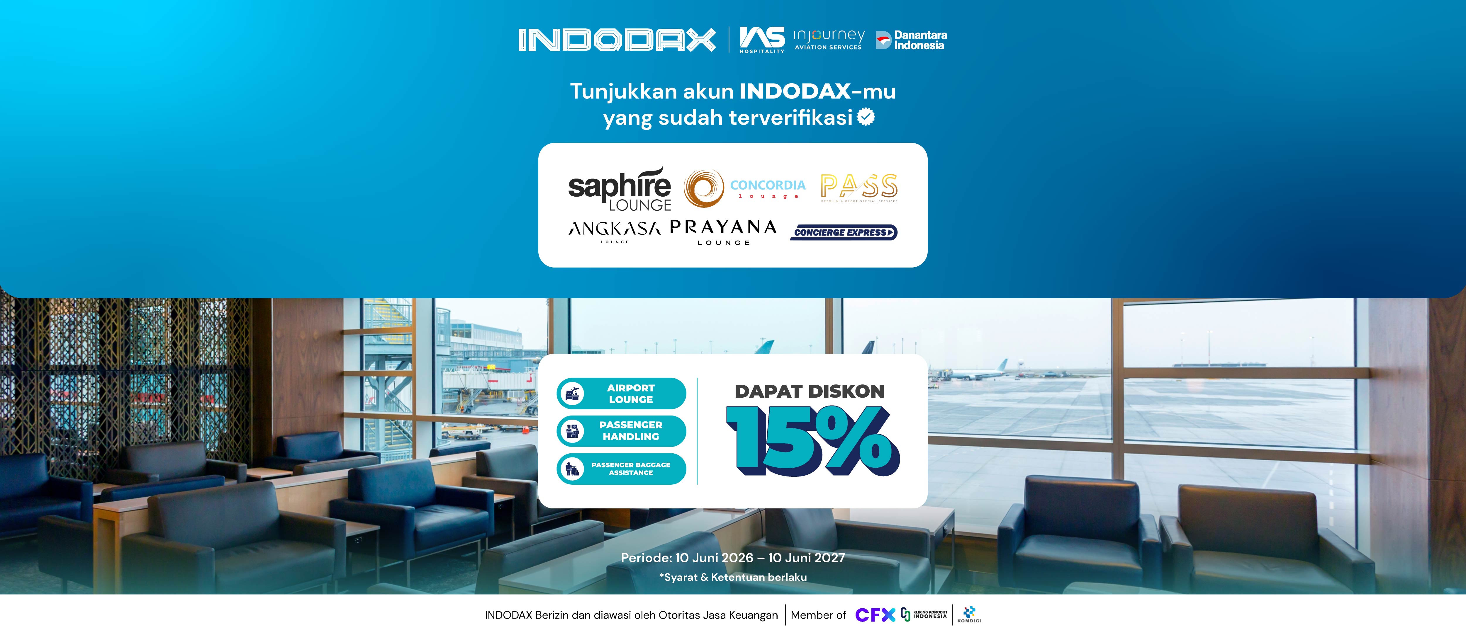 INDODAX x IAS Hospitality: Diskon 15% Layanan Premium di Bandara